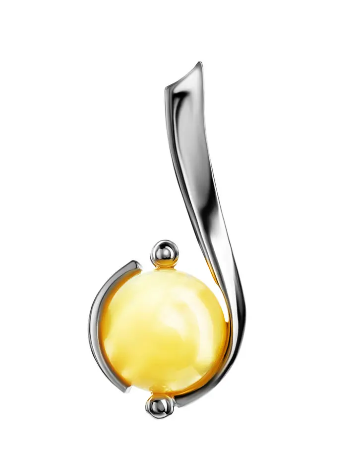 картинка Подвеска с медовым янтарем «Сфера» в онлайн магазине