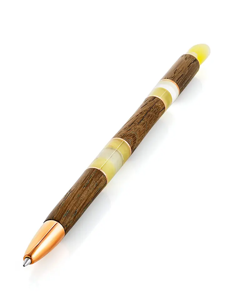 картинка Эксклюзивная ручка из древесины и натурального балтийского янтаря «Олливандер» в онлайн магазине