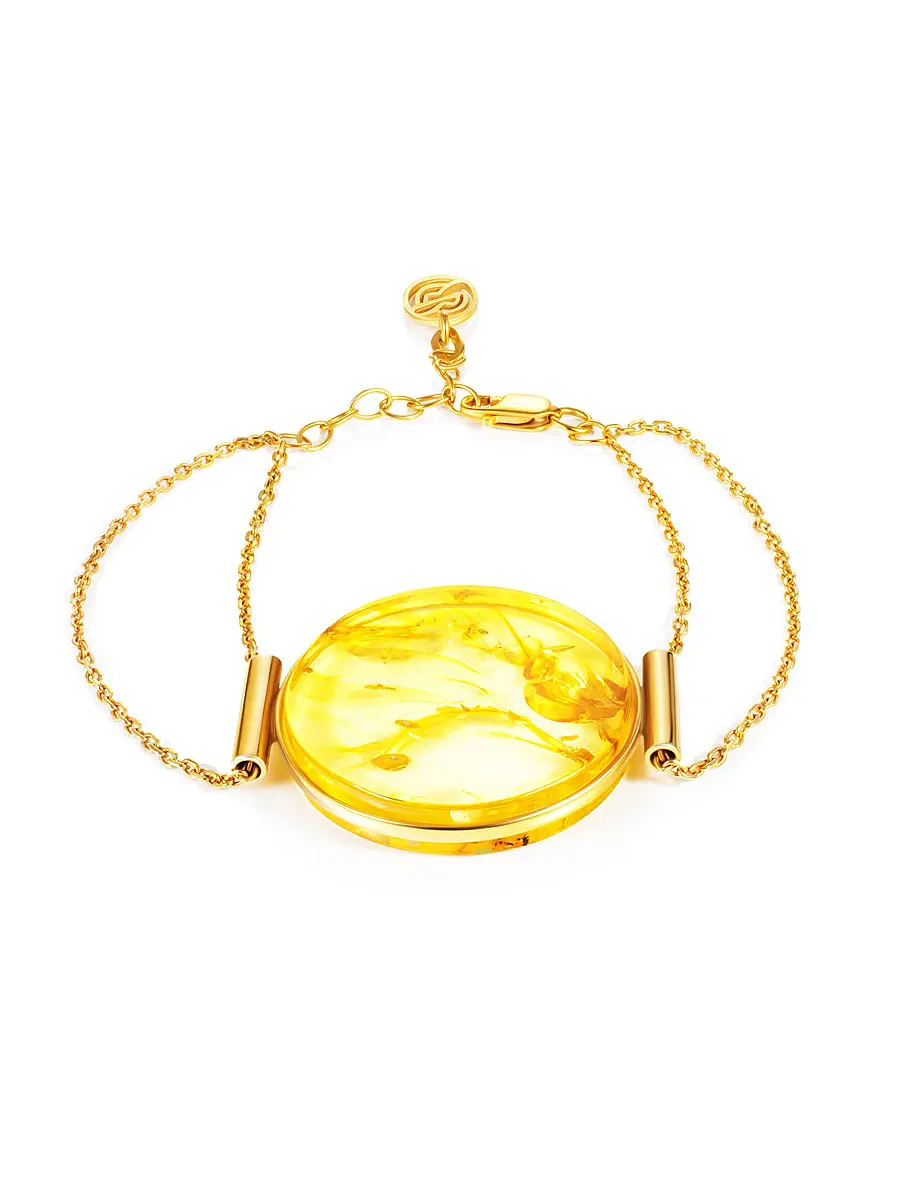 картинка Яркий браслет «Сирокко» из натурального лимонного янтаря в онлайн магазине