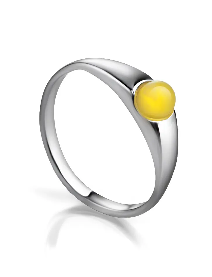 картинка Кольцо с натуральным медовым янтарём «Капри» в онлайн магазине