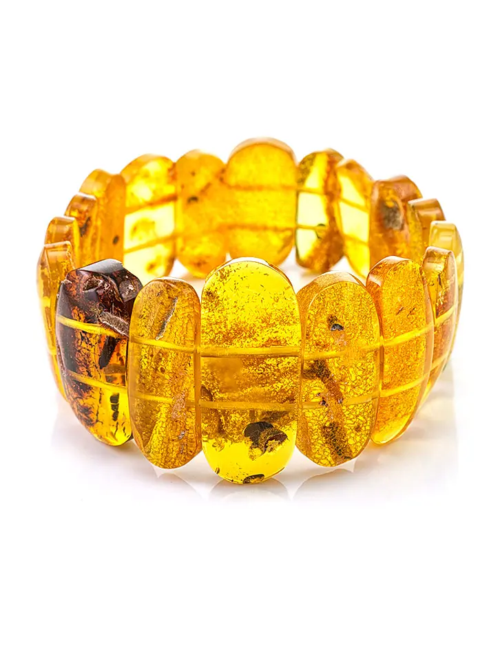 картинка Эффектный браслет из натурального балтийского янтаря «Двухсторонний с лечебным эффектом» в онлайн магазине