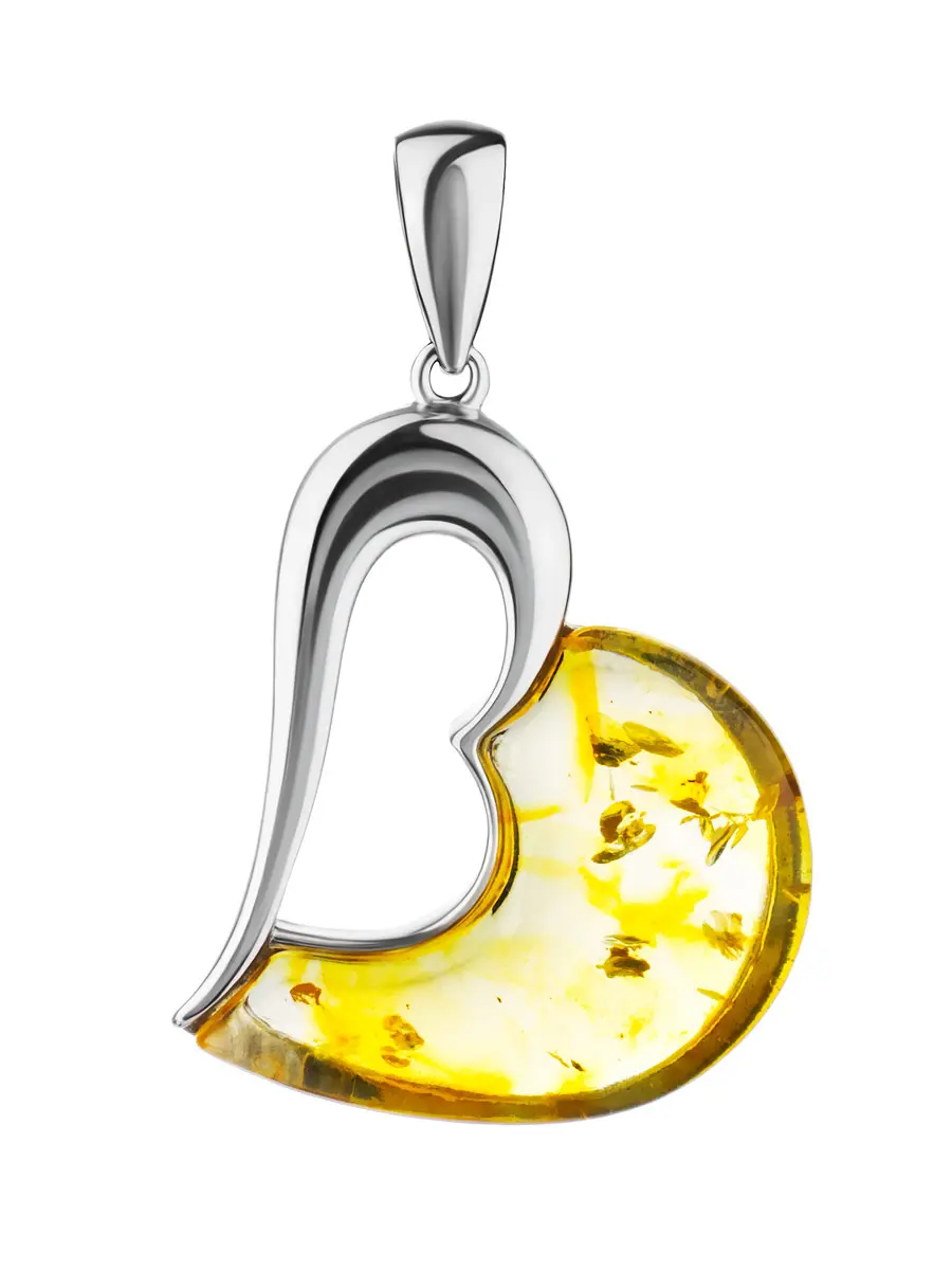 картинка Яркий кулон «Санрайз» из янтаря лимонного цвета в онлайн магазине