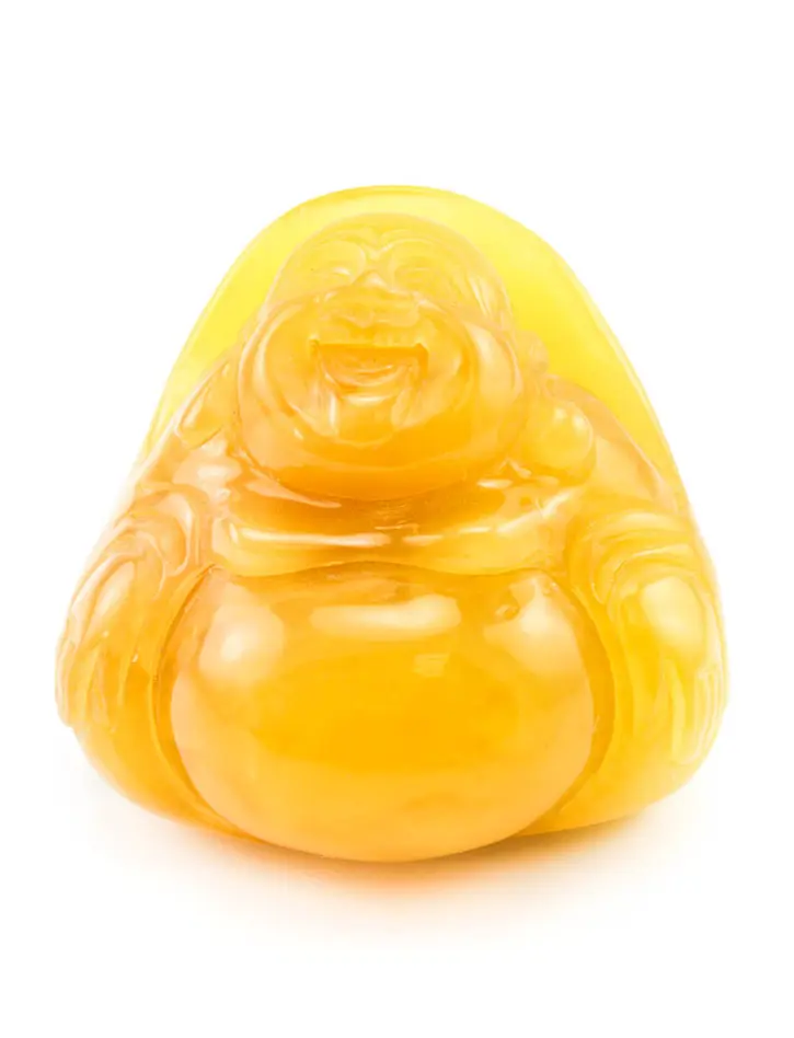 картинка Сувенирная резьба из натурального медового янтаря «Хотэй» (Смеющийся Будда) в онлайн магазине