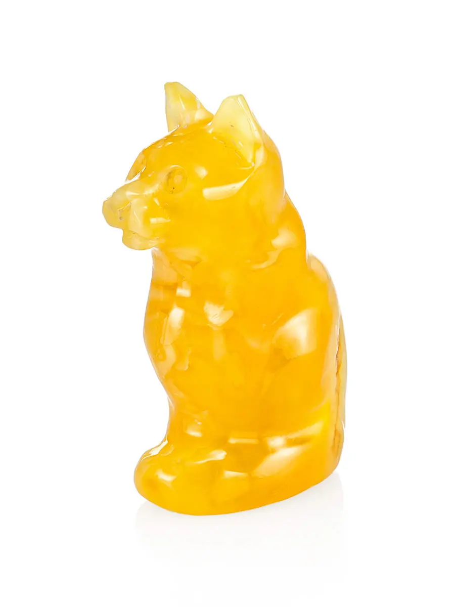 картинка Резьба из натурального медового янтаря «Кошка» в онлайн магазине