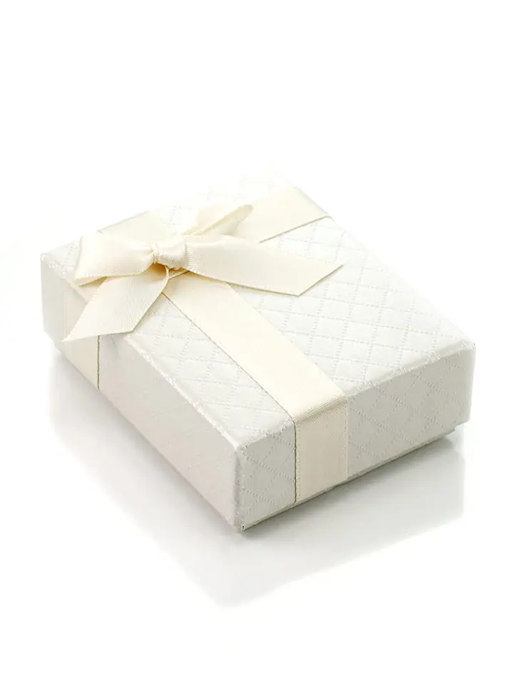 картинка Подарочная коробочка 70х60х20 мм жемчужная текстурная с бантом в онлайн магазине