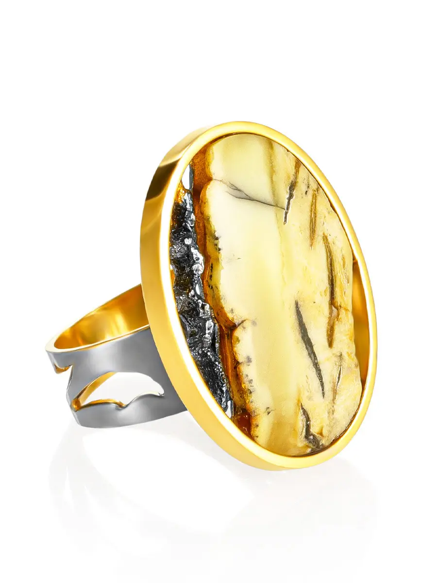 картинка Эксклюзивное кольцо «Модерн» из янтаря в онлайн магазине