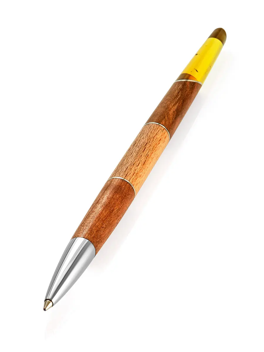 картинка Ручка авторской работы из дерева и натурального янтаря «Олливандер» в онлайн магазине