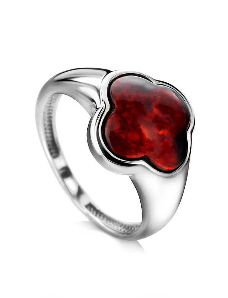 картинка Стильное кольцо «Монако» из натурального янтаря в онлайн магазине