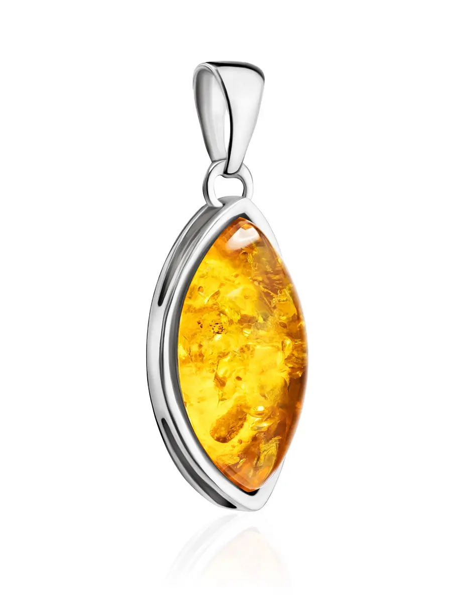 картинка Крупная подвеска из натурального янтаря лимонного цвета «Мармелад» в онлайн магазине