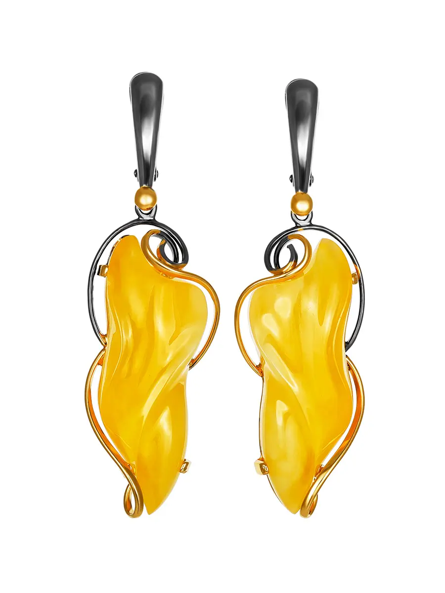 картинка Роскошные серьги из медового янтаря «Риальто» в онлайн магазине