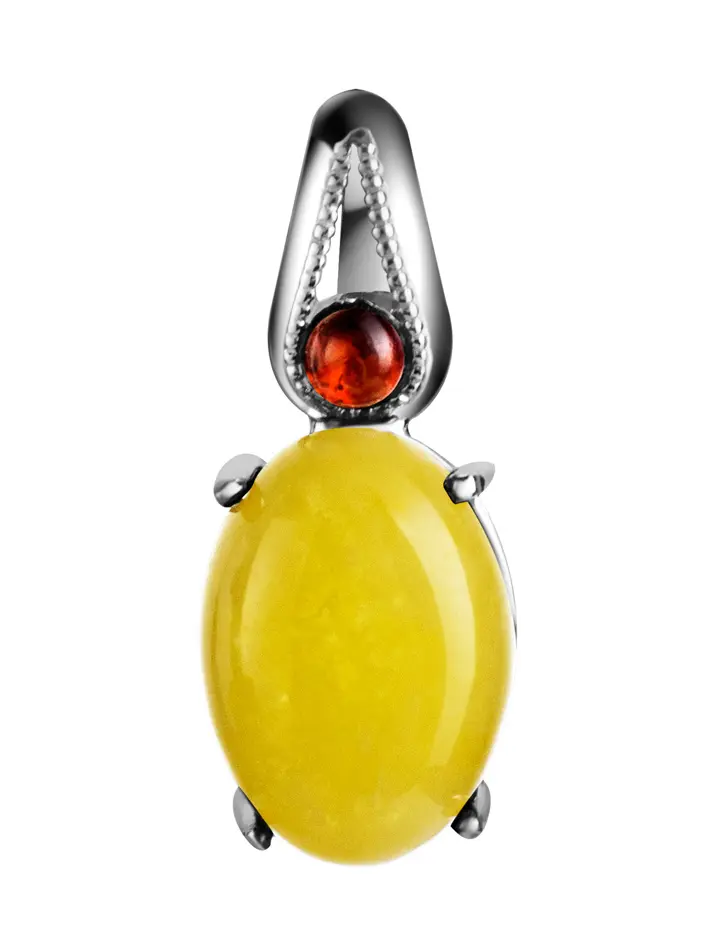 картинка Кулон с натуральным медовым и вишневым янтарем «Стамбул» в онлайн магазине