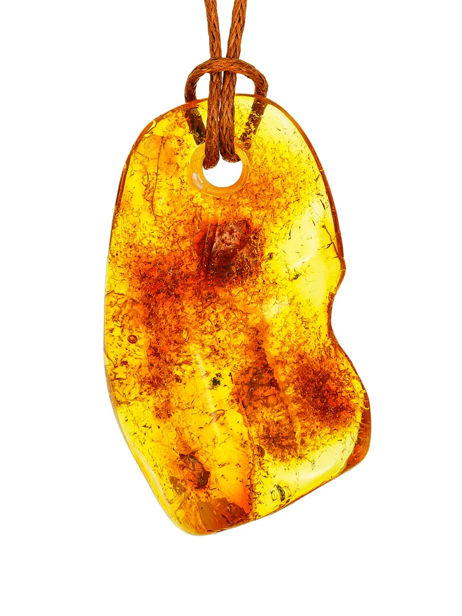 картинка Подвеска из цельного натурального янтаря с природной текстурой в онлайн магазине