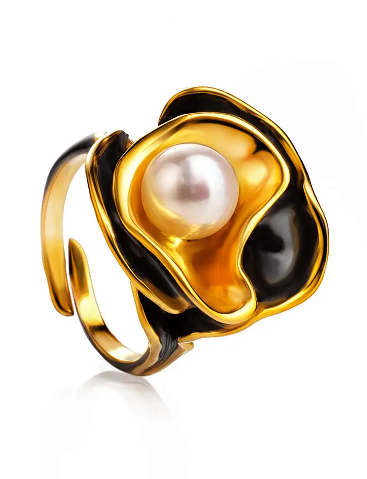 картинка Нарядное кольцо с жемчугом «Турандот» в онлайн магазине