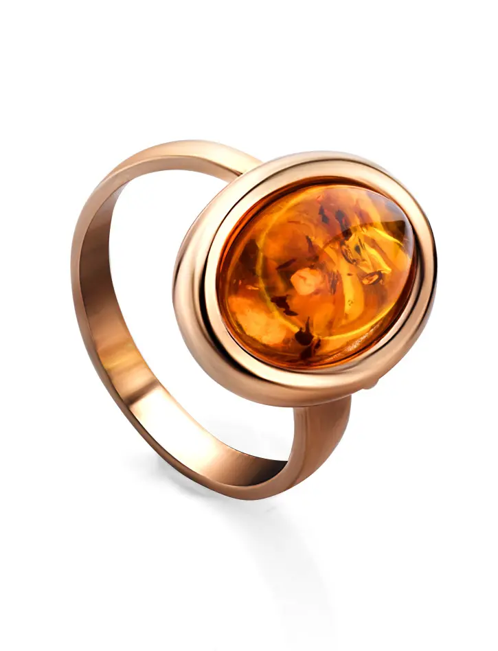 картинка Элегантное кольцо из коньячного янтаря «Годжи» в онлайн магазине