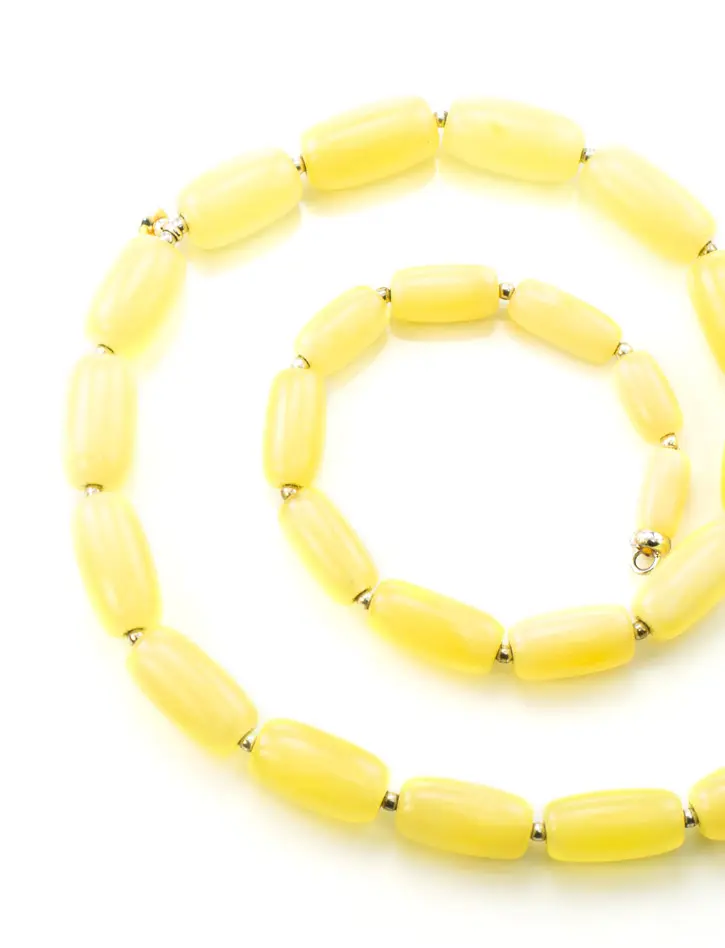 картинка Бусы для создания колье, собранные из бочонков натурального медового янтаря в онлайн магазине