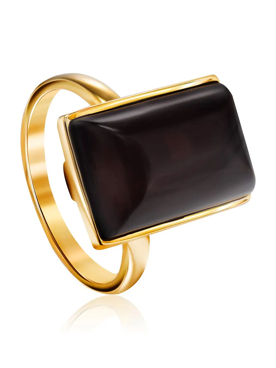 картинка Кольцо с натуральным янтарём вишнёвого цвета «Спарта» в онлайн магазине