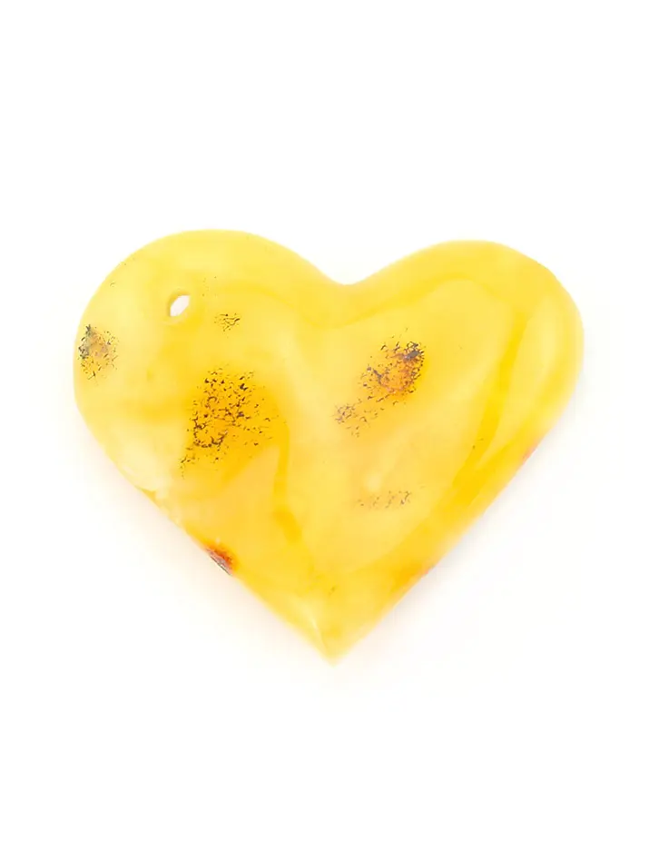 картинка Кулон из натурального балтийского янтаря «Сердце пейзажное» в онлайн магазине