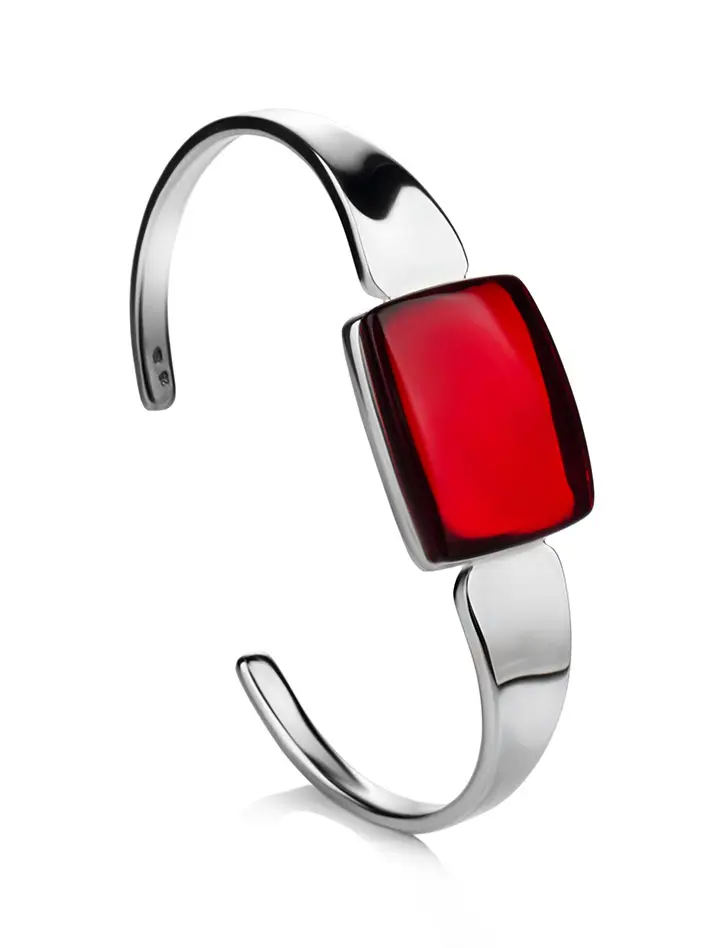 картинка Эффектный браслет «Сангрил» из натурального янтаря вишнёвого цвета в онлайн магазине