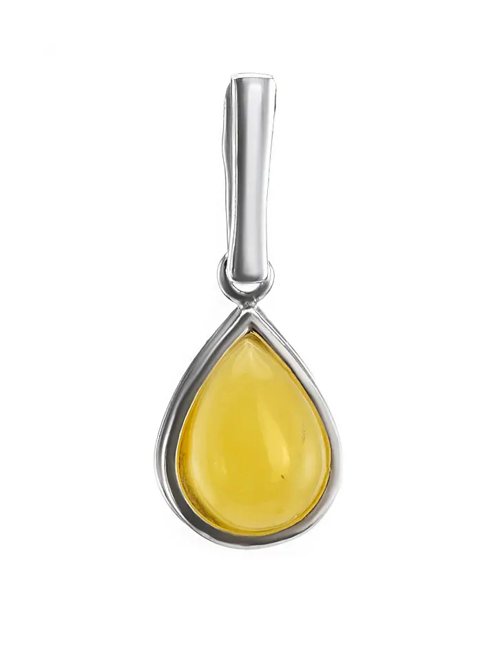 картинка Небольшая нежная подвеска из полупрозрачного медового янтаря «Фиори» в онлайн магазине