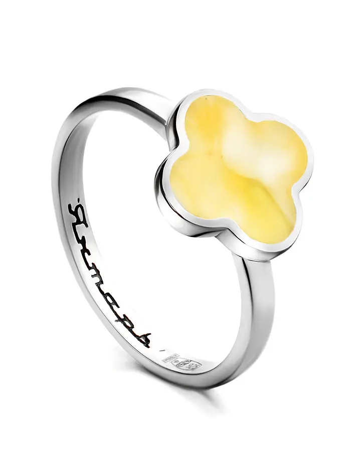 картинка Небольшое изысканное кольцо из натурального медового янтаря «Монако» Янтарь® в онлайн магазине