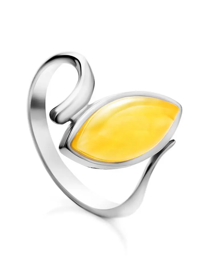 картинка Кольцо с янтарем медового цвета «Адажио» в онлайн магазине