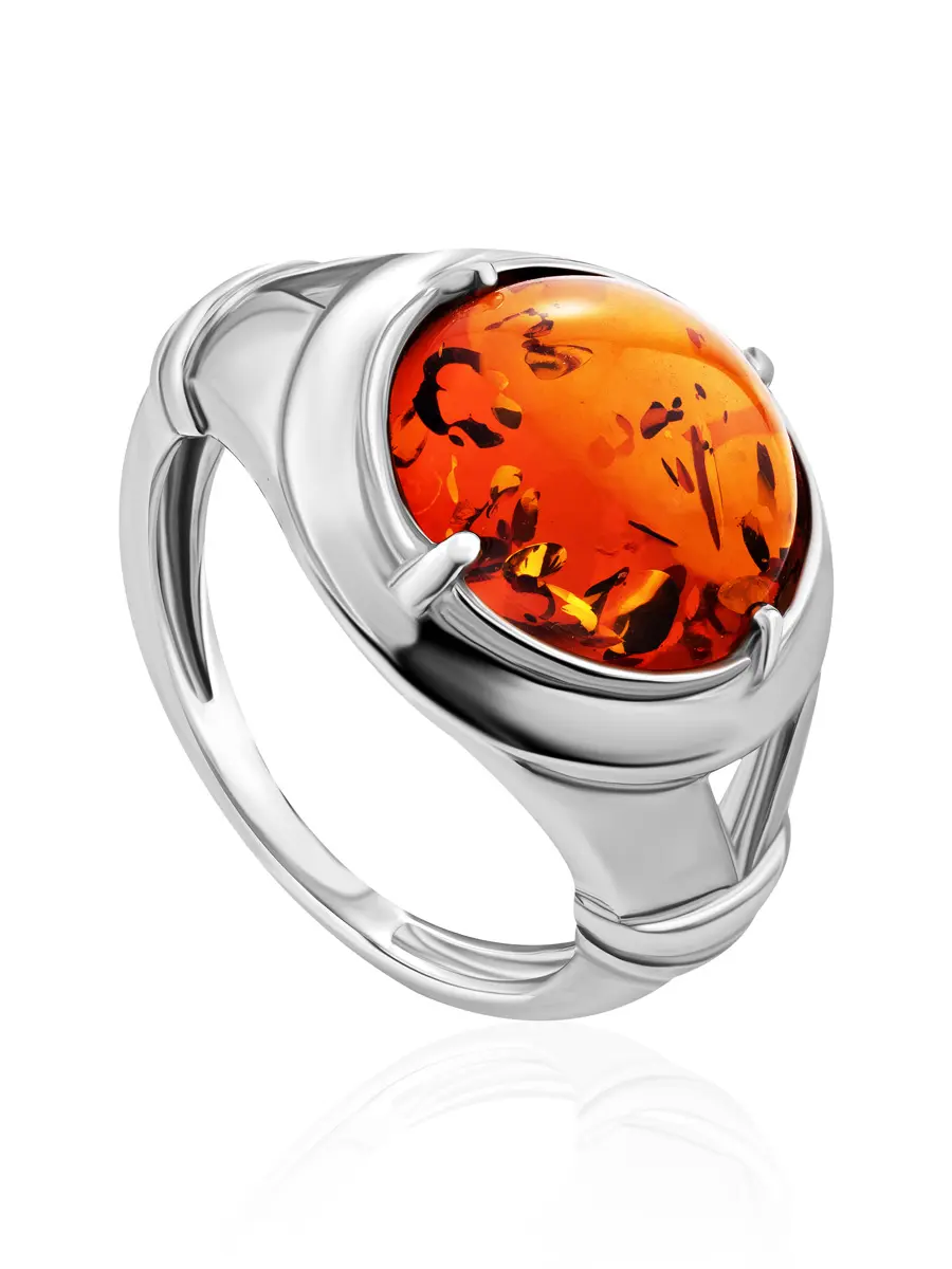 картинка Крупный мужской перстень с натуральным балтийским янтарём «Цезарь» в онлайн магазине