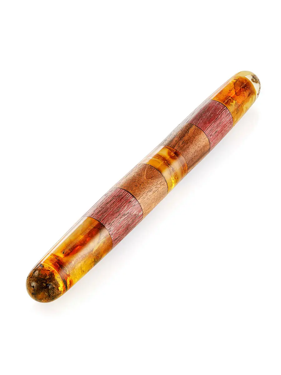 картинка Наборная палочка для массажа тела из натурального янтаря и дерева в онлайн магазине