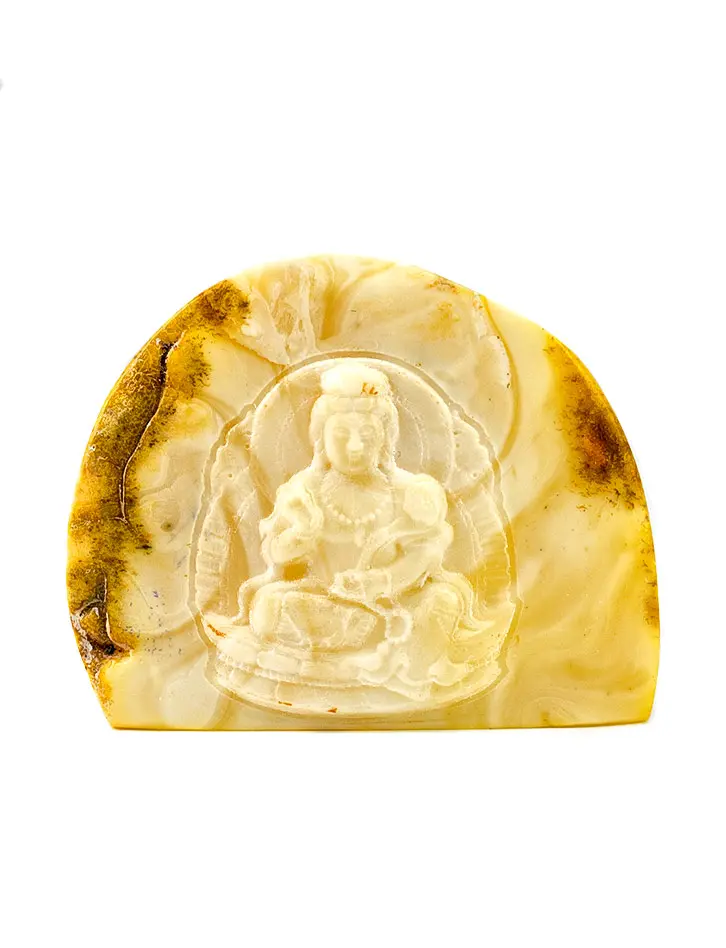 картинка Резьба на цельном кусочке натурального балтийского янтаря «Будда» в онлайн магазине