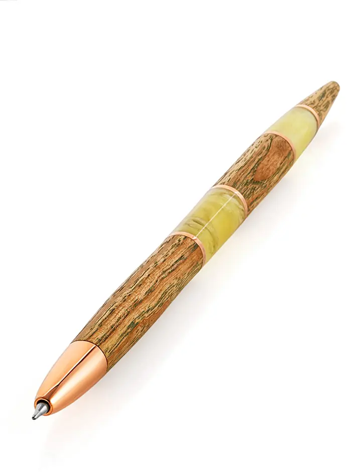 картинка Ручка авторской работы из дерева и балтийского янтаря «Олливандер» в онлайн магазине
