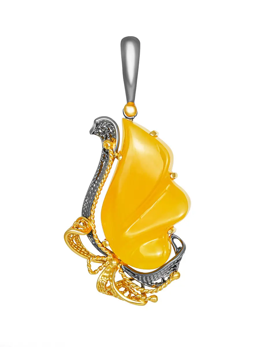 картинка Эксклюзивная подвеска «Филигрань» из медового янтаря в онлайн магазине