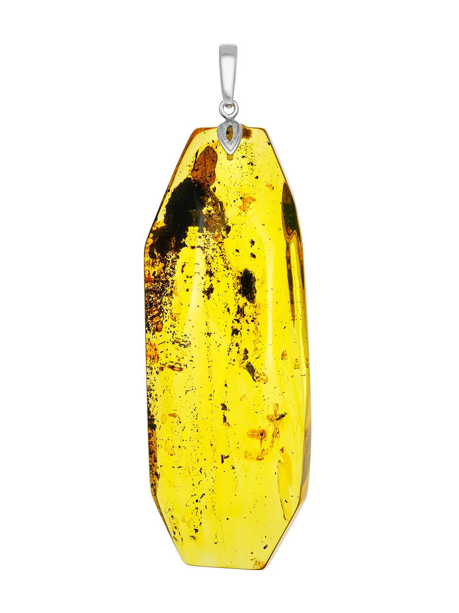 картинка Удлинённая подвеска из натурального янтаря с инклюзом в онлайн магазине
