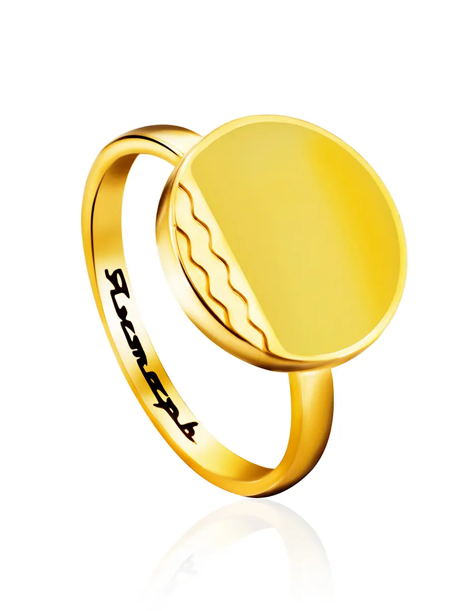 картинка Стильное кольцо «Монако» Янтарь® из медового янтаря в онлайн магазине