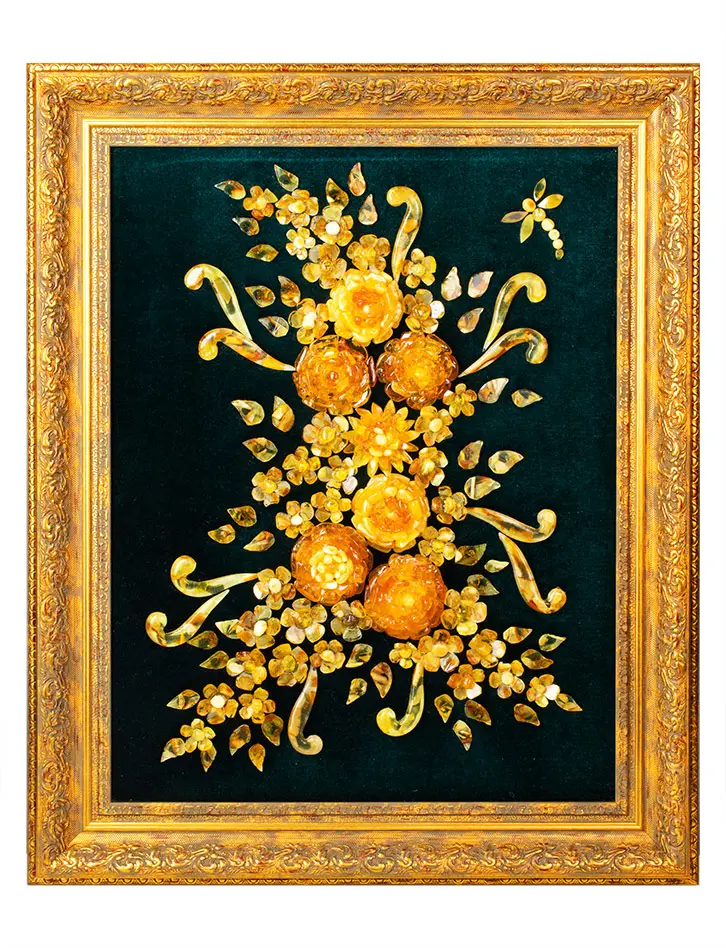 картинка Эффектное декоративное панно из натурального янтаря «Летняя радость» в онлайн магазине