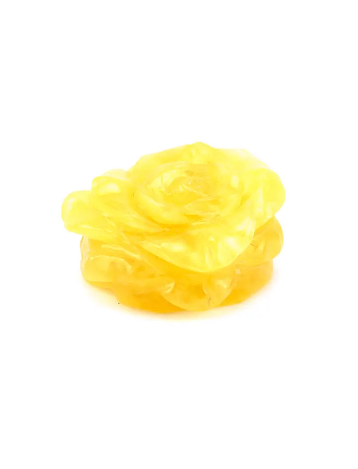 картинка Сувенир-резьба из натурального янтаря «Роза медового цвета» 28х14 в онлайн магазине