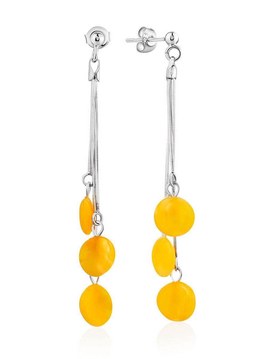 Серьги на замочках-гвоздиках с натуральным янтарем «Медовые пуговки на цепочке», Медовый
Серьги на замочках-гвоздиках с натуральным янтарем «Медовые пуговки на цепочке», Медовый