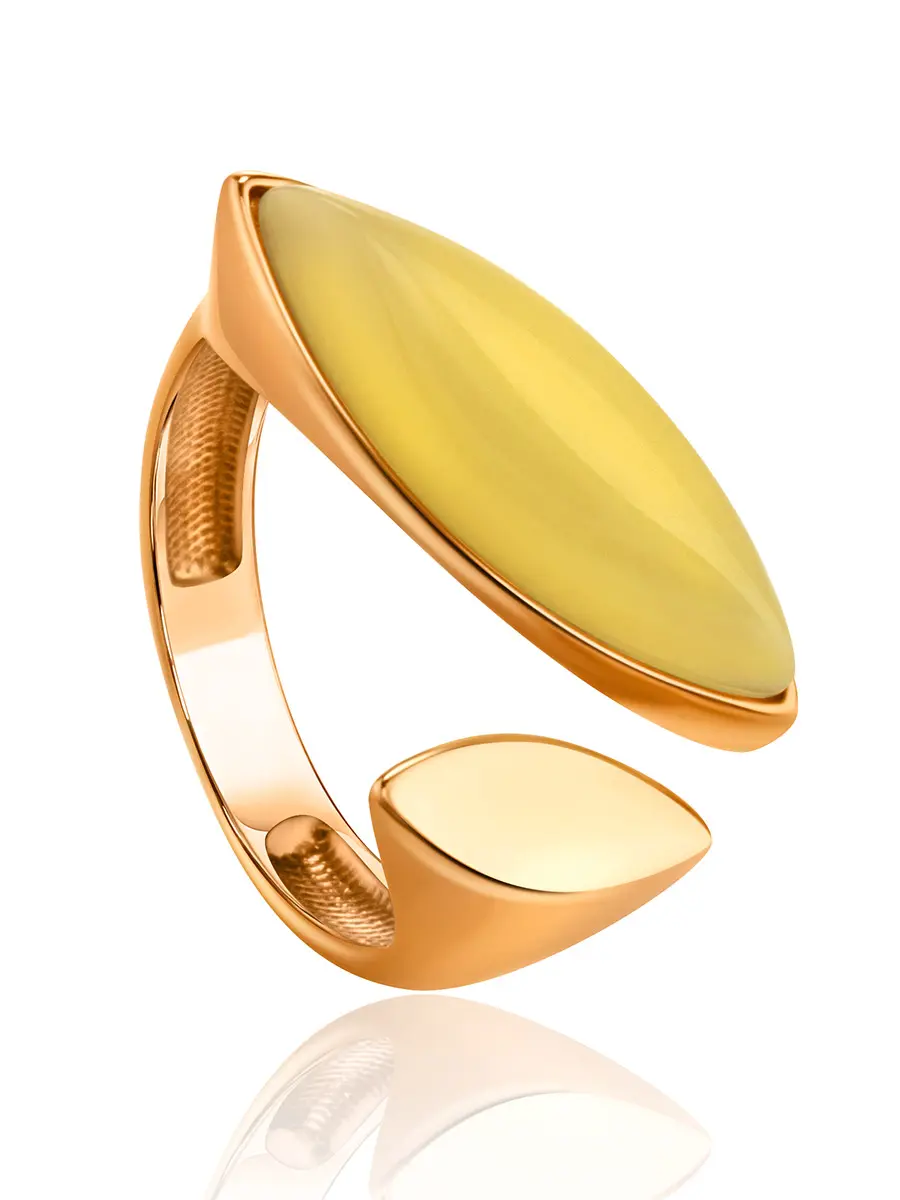 картинка Изысканное кольцо «Либерти» с медовым янтарём в онлайн магазине