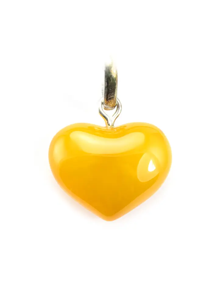 картинка Очень красивый глянцевый кулон «Сердце» цвета состаренного янтаря в онлайн магазине