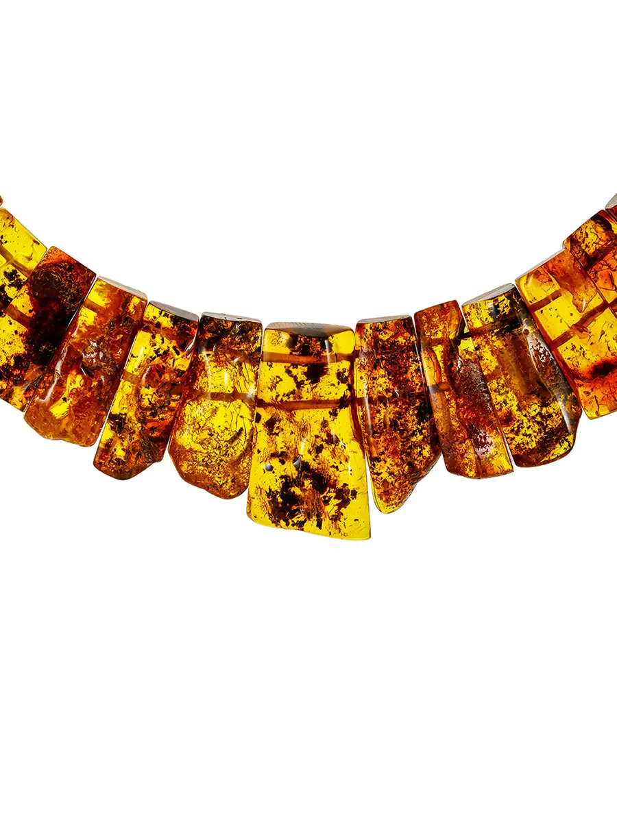 картинка Колье «Помпеи» из натурального балтийского янтаря с глянцевой поверхностью в онлайн магазине
