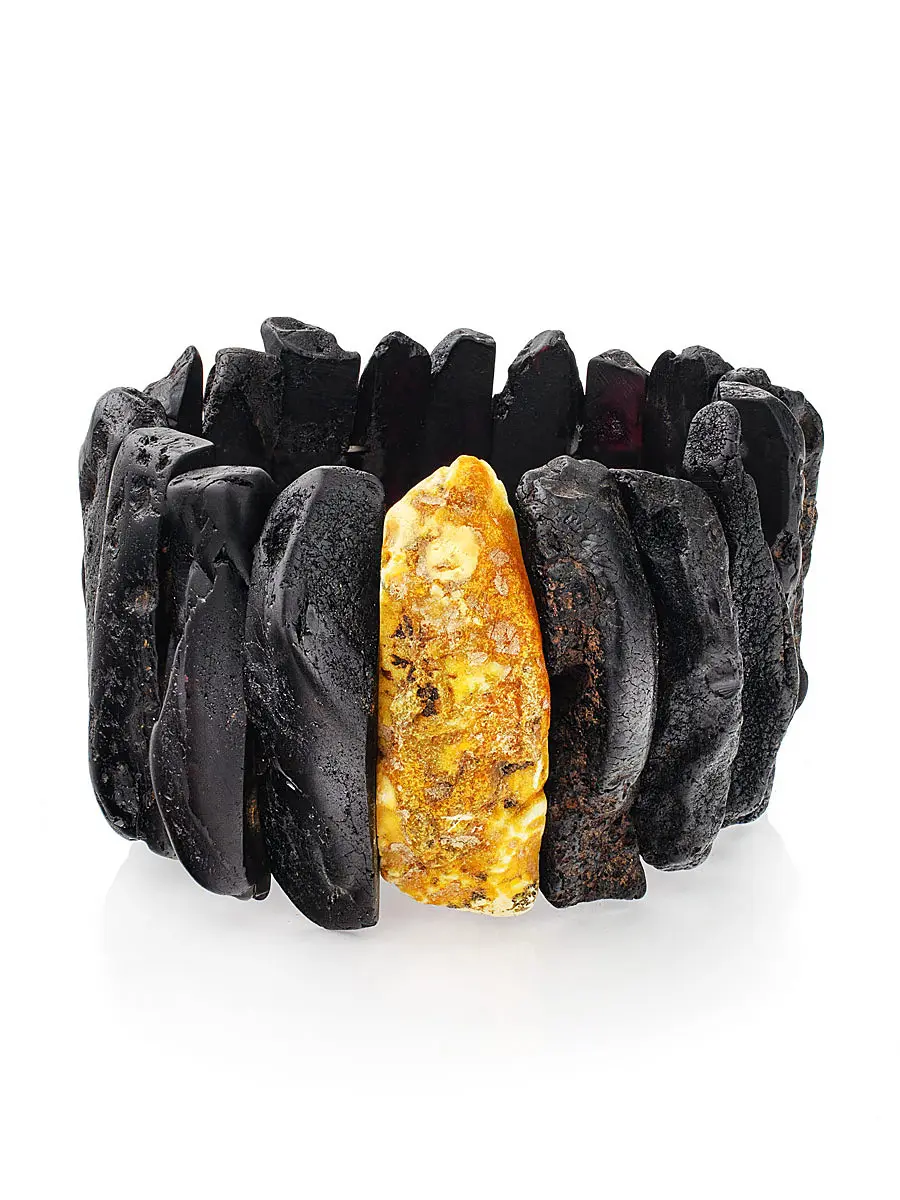 картинка Необычный яркий браслет из натурального янтаря «Помпеи» в онлайн магазине