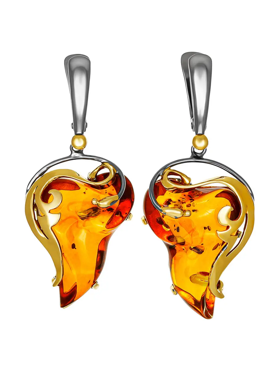 картинка Нарядные серьги «Версаль» из натурального янтаря в онлайн магазине
