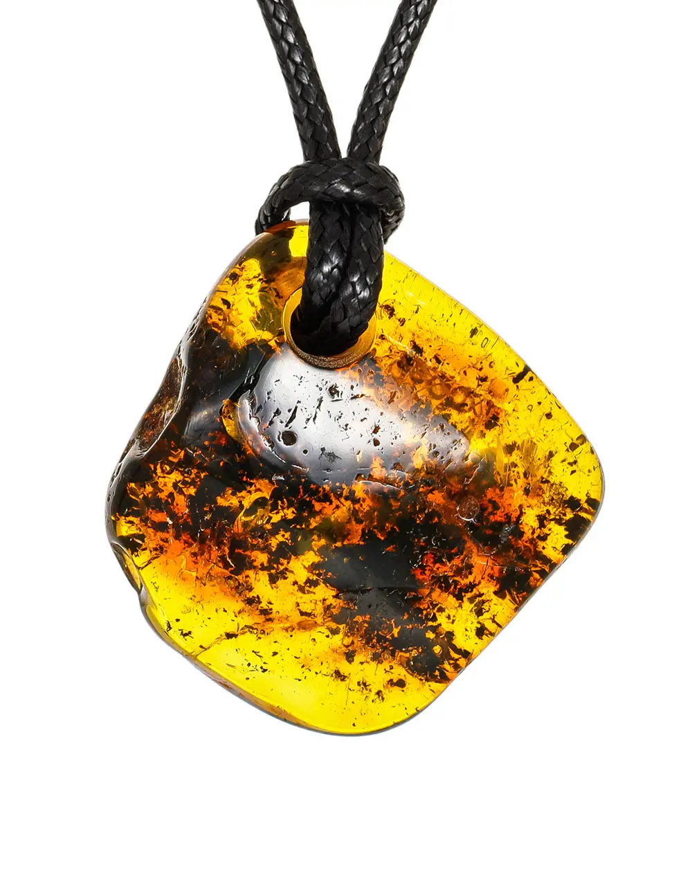 картинка Подвеска из натурального янтаря с природной текстурой в онлайн магазине