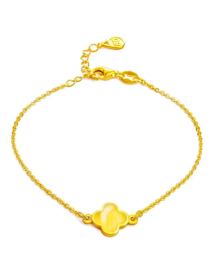 картинка Тонкий изящный браслет из медового янтаря «Монако». Янтарь® в онлайн магазине