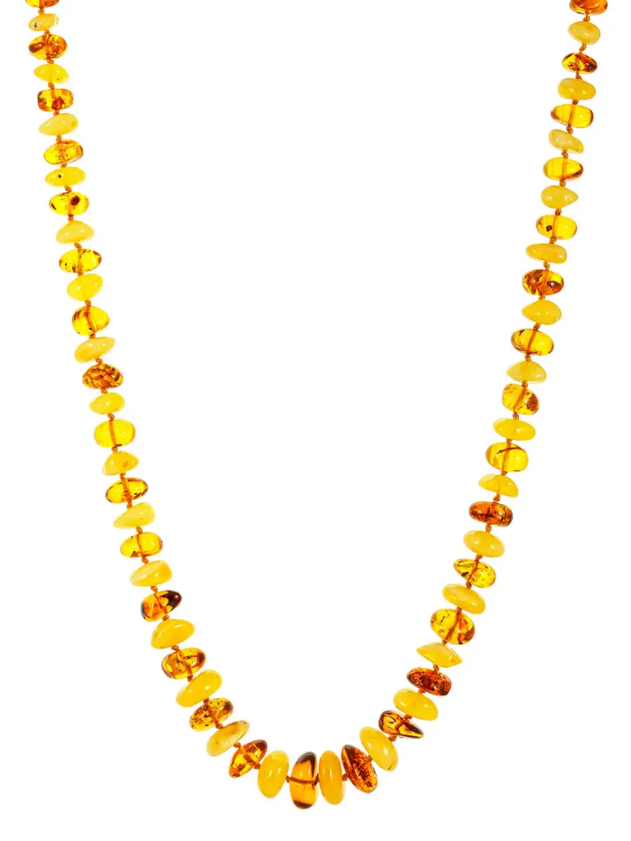 картинка Стильные бусы из натурального балтийского янтаря «Чипсы мелкие» в онлайн магазине
