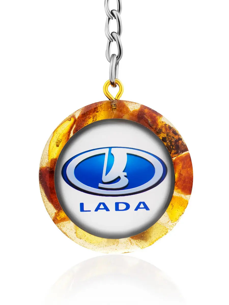 картинка Янтарный брелок для ключей с логотипом «Лада» в онлайн магазине