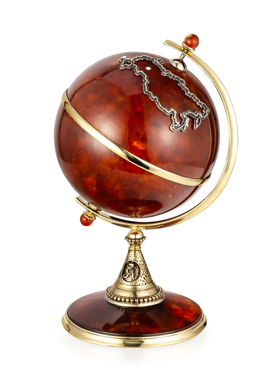 картинка Декоративный глобус из янтаря и ювелирной бронзы в онлайн магазине