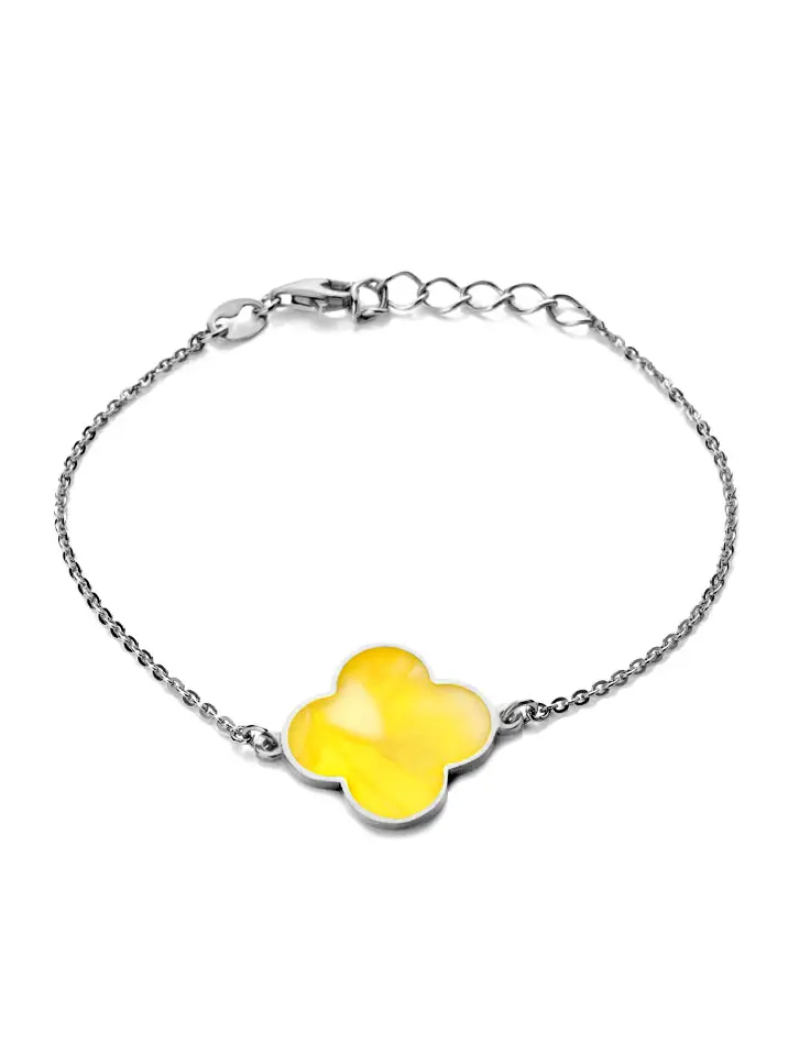 картинка Женственный браслет с натуральным медовым янтарём «Монако». Янтарь® в онлайн магазине