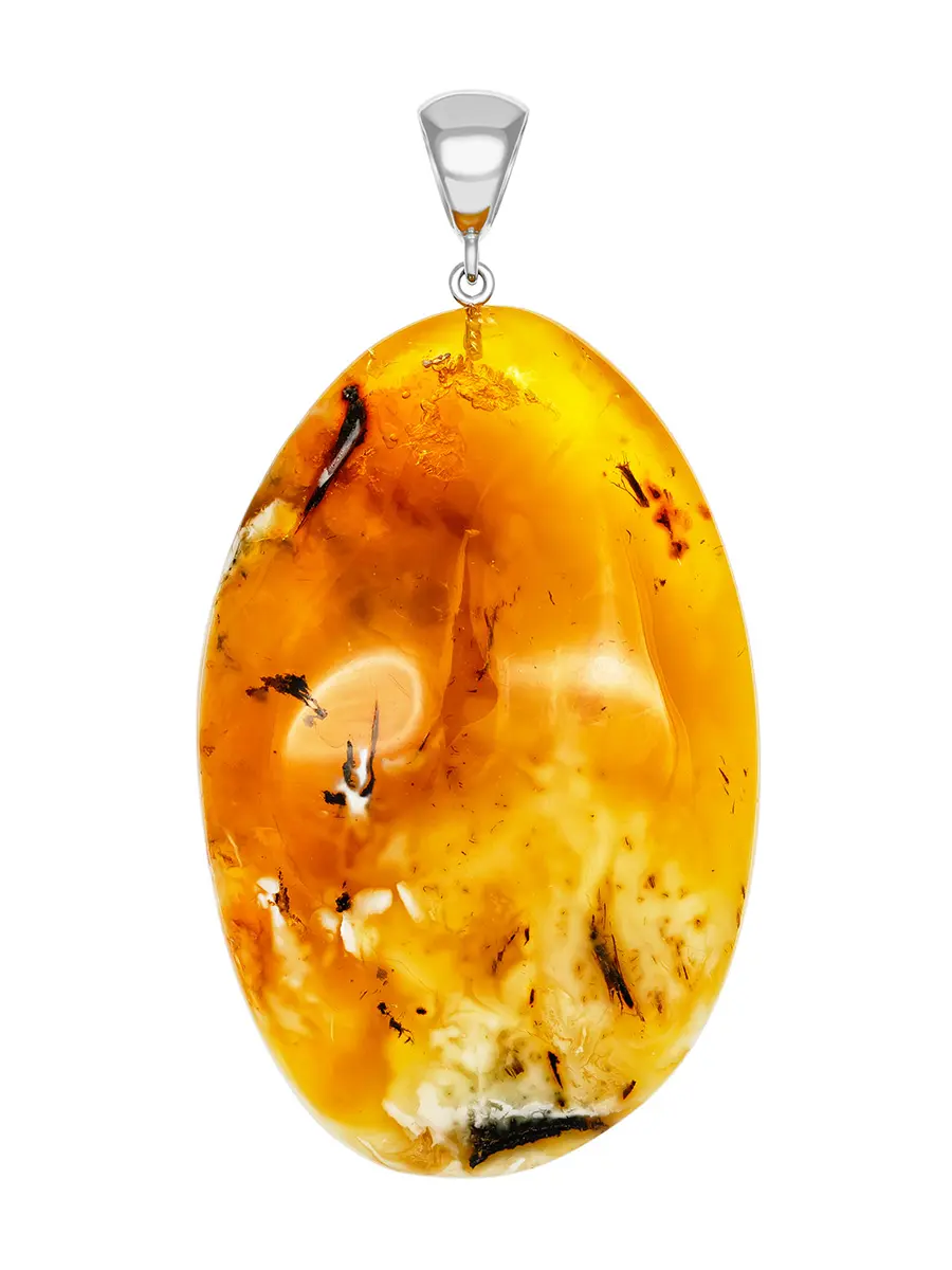 картинка Объёмная подвеска из натурального балтийского янтаря медового цвета в онлайн магазине