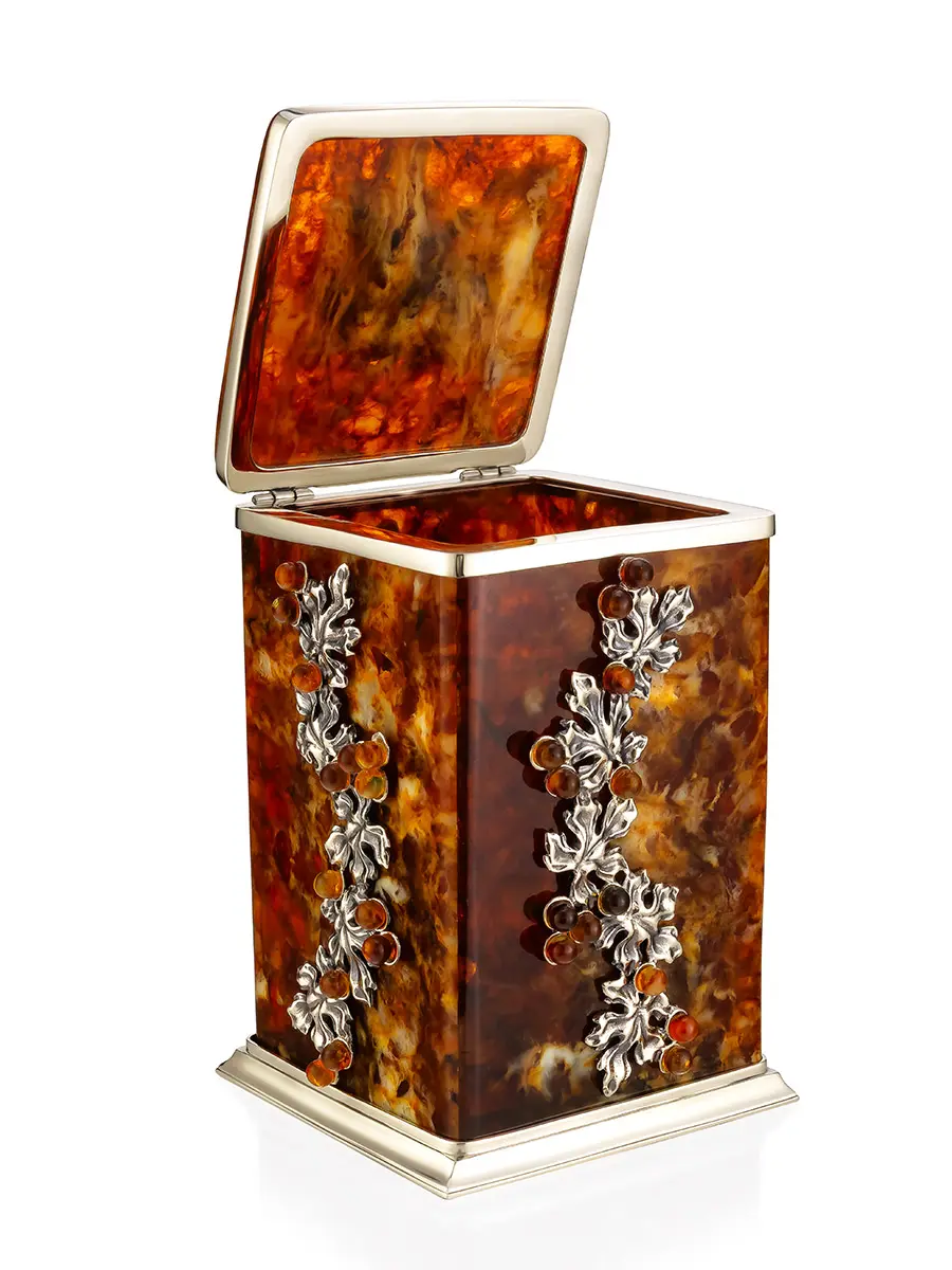 картинка Коробочка для чая из натурального янтаря «Виноград» в онлайн магазине