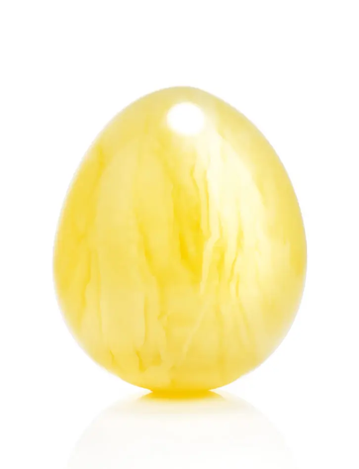 картинка Крупное сувенирное яйцо из цельного медового янтаря первого сорта в онлайн магазине