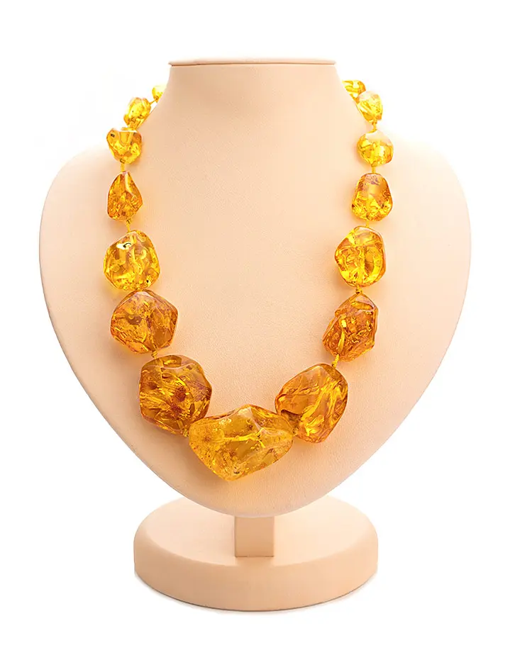 картинка Роскошное воздушное ожерелье из цельного лимонного янтаря «Леденцы крупные» в онлайн магазине